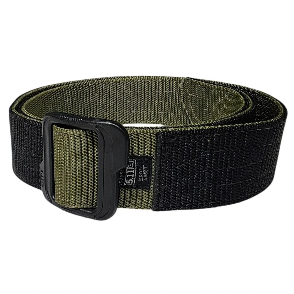 5.11 Tactical TDU Belt Mens XL Green Black Nylon Webbing 59567 1.75 Inch